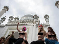 Berlin Germany Topless Jihad