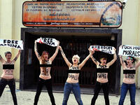 Brussels Belgium Topless Jihad
