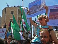 Even little children have participated in the Syrian protests on September 7, 2018. (Zein Al RIFAI / AFP)