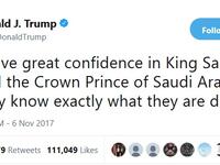 الملك سلمان: التغريدة جاءت بعد حملة في السعودية شهدت توقيف عدد من المسؤولين والأمراء بتهم متعلقة بالفساد.