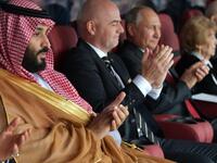 ولي العهد السعودي الأمير محمد بن سلمان حرص على مؤازرة منتخب "الخضر"، أمام المنتخب الروسي في المبارة الافتتاحية.