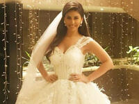 Mai Sleem wore a wedding dress as part of her role in the series Al Rihla The Trip designed by Vivian Moawad