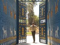 A picture taken on June 29, 2019 shows the the Ishtar Gate at the ancient archaeological site of Babylon, south of the Iraqi capital Baghdad.  Hussein FALEH / AFP