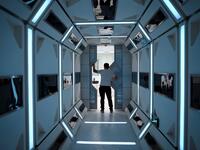 A man visits "Mars Base 1", a C-Space Project, in the Gobi desert, some 40 kilometres from Jinchang in China's northwest Gansu province on April 17, 2019. WANG ZHAO / AFP