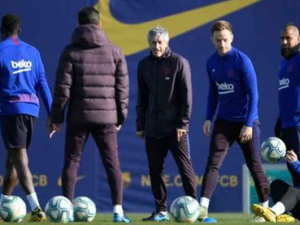 جانب من تدريبات برشلونة