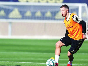 هازارد خلال التدريبات