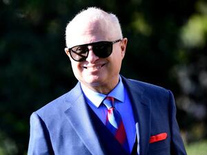 MLB Commissioner Rob Manfred said team owners, like Washington Nationals owner Mark Learner (pictured), could lose up to $4 billion in total if the league doesn't have a season in 2020. Photo: Kevin Dietsch/UPI