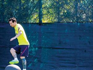 ميسي خلال التدريبات