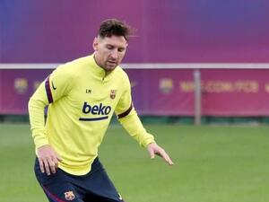 ميسي خلال التدريبات