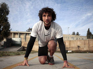 Mohammed Al-Khatib in starting block (Photo: Al-Khatib Facebook page)