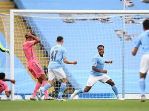 رحيم ستيرلينغ يسجل الهدف الأول لمانشستر سيتي في شباك ريال مدريد