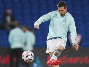 ميسي خلال تدريبات الأرجنتين