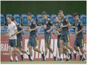 جانب من تدريبات منتخب البرازيل