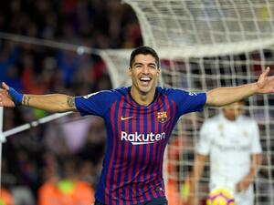 صورة أرشيفية لسواريز بقميص برشلونة