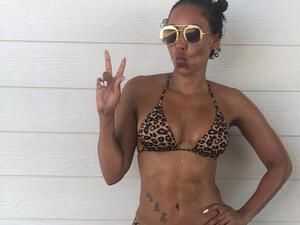 Mel B in Leopard Bikini 