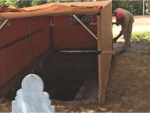 Tents set to be used in burying women in Abu Dhabi. (Khaleej Times)