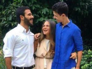 Bashar al-Assad's son Hafez (right) reportedly visited Chawkat (center) in London. (Twitter)