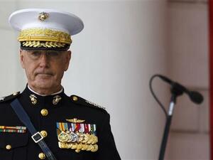 US Chairman of the Joint Chiefs of Staff Gen. Joseph F. Dunford Jr. attends a Memorial Day ceremony at Arlington National Cemetery on May 27, 2019 in Arlington, Virginia. (AFP)