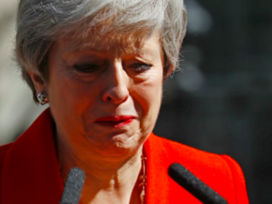 Theresa May after her resignation speech (AFP)