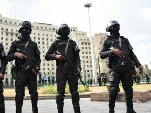 Members of the Egyptian police special forces stand guard on Cairo's landmark Tahrir Square. (AFP/ File Photo)
