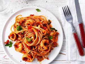 سباغيني بثمار البحر