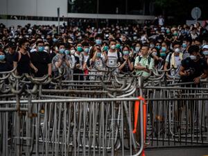 Protesters occupy outside Legislative Council in Hong Kong on June 12, 2019. Large crowds of protesters gathered in central Hong Kong as the city braced for another mass rally in a show of strength against the government over a divisive plan to allow extraditions to China. (Philip FONG / AFP)