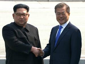 North Korean leader Kim Jong-un and the South's President Moon Jae. (AFP/ File Photo)