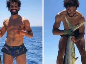 The footballer posted the images of himself fishing to social media. (Twitter)