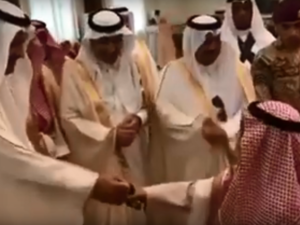 The moment Saudi prince gave the child his watch which is it's probably quite expensive. (Youtube screenshot)