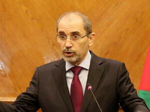 Jordanian Foreign Minister Ayman Safadi speaks during a press conference in Amman. (AFP/ File)