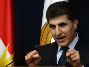 Iraqi Kurdish new president Nechirvan Barzani speaks during a press conference in Erbil. (Safin Hamed / AFP)
