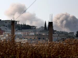 Smoke billows in the village of Hamameya in Syria's Idlib province on July 11, 2019 during clashes between jihadists and fighters from Syria's former Al-Qaeda affiliate Hayat Tahrir al-Sham (HTS). (AFP/ File Photo)