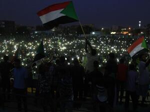 Crowds of protesters were violently dispersed by men in military fatigues in a pre-dawn raid on a protest site outside army headquarters on June 3. (EBRAHIM HAMID / AFP)