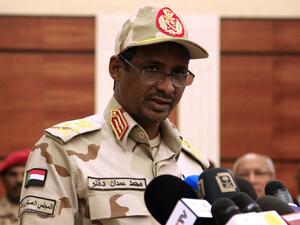 Sudanese deputy chief of the ruling miliary council Mohamed Hamdan Dagalo delivers a speech after inking an agreement with protest leaders in Khartoum early on July 17, 2019. (AFP/ File Photo)