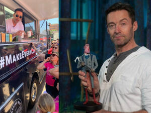 Hugh Jackman has been accompanied on his travels by wife Deborra Lee Furness