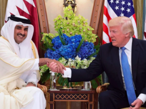Qatari Emir With the US President (AFP/File photo)