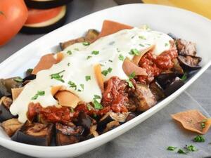 فتة الباذنجان بالزبادي