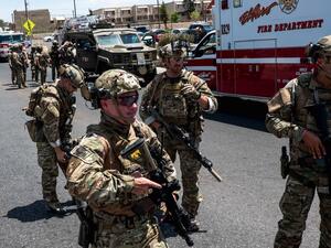 Law enforcement agencies respond to an active shooter at a Wal-Mart near Cielo Vista Mall in El Paso, Texas (AFP)