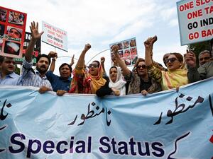 Pakistani Kashmiri people shout anti-Indian slogans during a demonstration in Islamabad on August 7, 2019. (AFP/ File Photo)