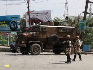 Indian security personnel standing guard on a street in Srinagar. (AFP/ File Photo)