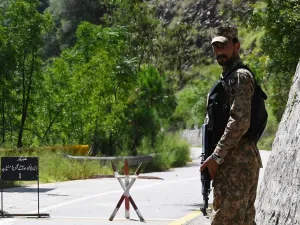 A Pakistani troop patrols near the Line of Control (LoC) --- the de facto border between Pakistan and India. (AFP)