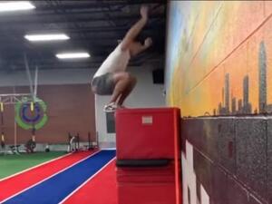 A New York state athlete broke a Guinness world record when he successfully pulled off a 64.13-inch standing jump. (YouTube Screenshot)
