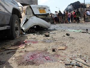 A suicide bombing and a missile attack have killed dozens in Yemen's port city of Aden (Twitter)