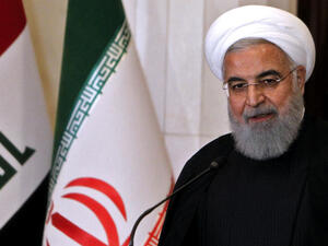 Iranian President Hassan Rouhani at a joint press conference in Baghdad, Iraq. (AFP/ File Photo)