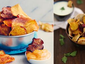 مقبلات رقائق الخضروات الصحية