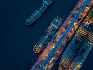 Aerial view oil tanker ship (Shutterstock)	