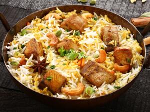 البرياني مع سمك الفيليه