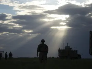 US Sergeant Andrew Warnerwalks to a Mine Resistant Ambush Protected (MRAP) vehicle in the village of Hasti in the province of Paktikain Afghanistan. (AFP/ File Photo)