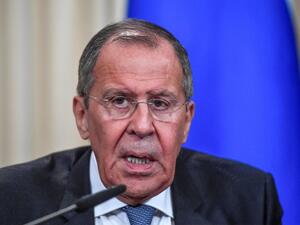 Russian Foreign Minister Sergei Lavrov give a press conference following his meeting with his French counterpart in Moscow on September 9, 2019. (Alexander NEMENOV / AFP)