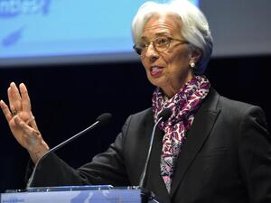 International Monetary Fund managing director Christine Lagarde, seen here in Paris in April, warned of the involvement of big technology firms in the global financial system due to fintech.  (AFP/ File Photo) International Monetary Fund managing director Christine Lagarde, seen here in Paris in April, warned of the involvement of big technology firms in the global financial system due to fintech.  (AFP/ File Photo)